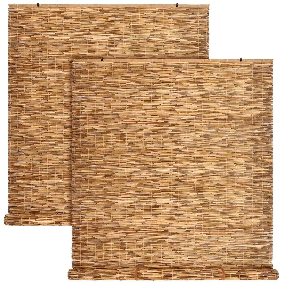 Bamboo Cordless Roll Up Outdoor Shades for Porch and Patio