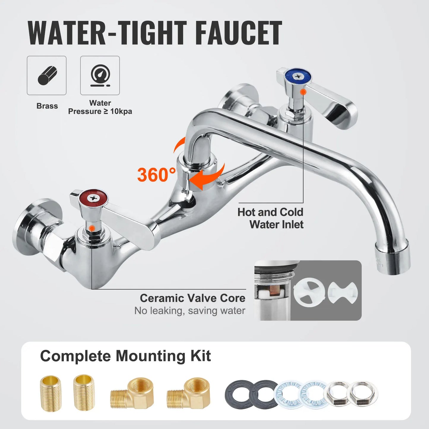 Stainless Steel Kitchen Prep And Utility Sink With Faucet For Restaurant