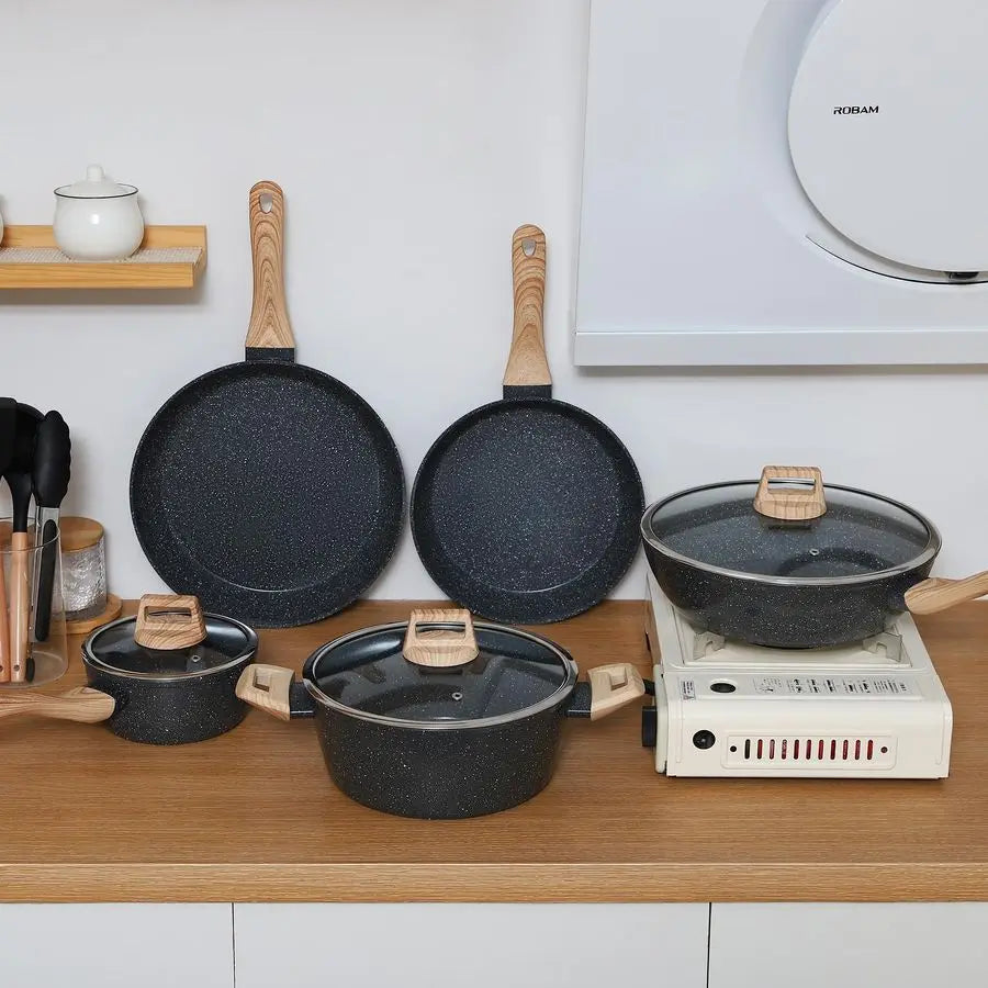 Nonstick Ceramic 15 Piece Cookware Set Pots and Pans