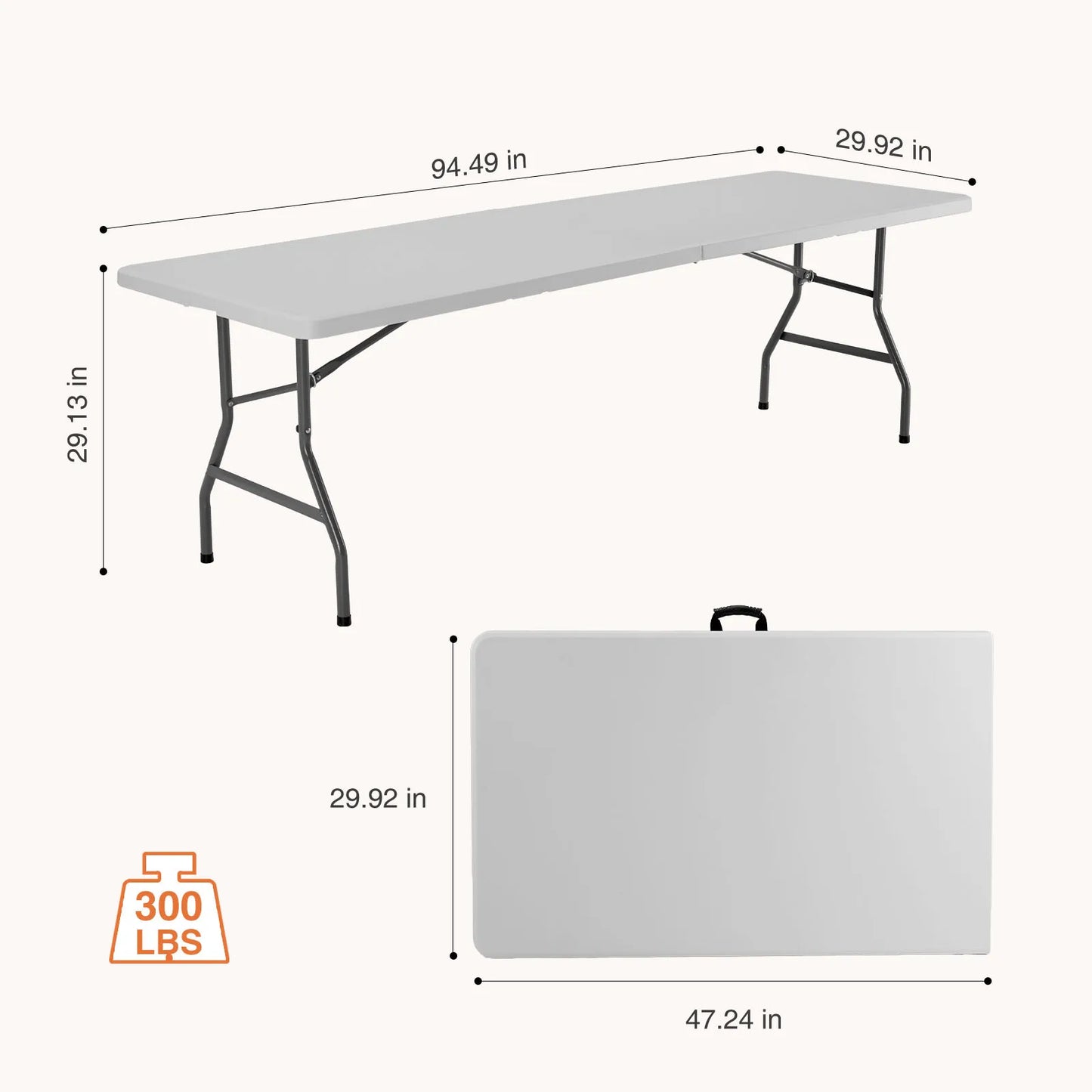 JHK Heavy Duty Portable Folding Table for Outdoor Indoor Use