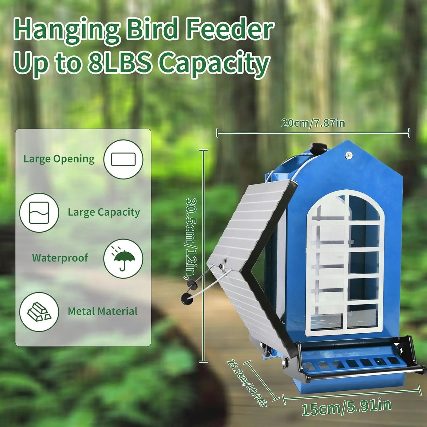 Squirrel-Proof Metal Hanging Bird Feeder with Weight-Activated Perches