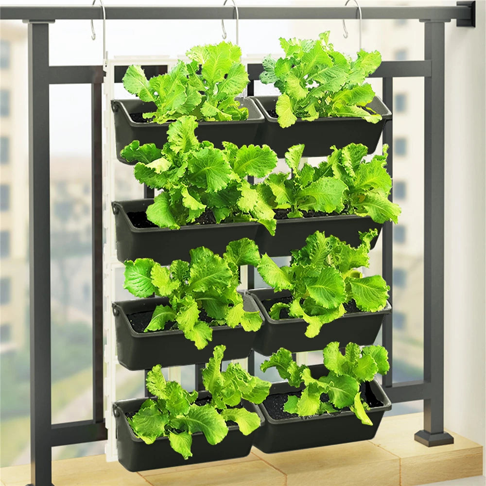 4 Tier Wall Mounted Elevated Garden Planter For Vertical Planting