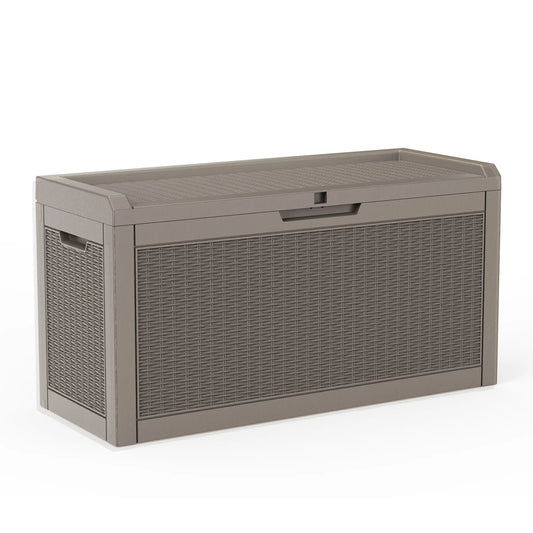 Outdoor Resin Deck Storage Box Lockable For Patio Furniture