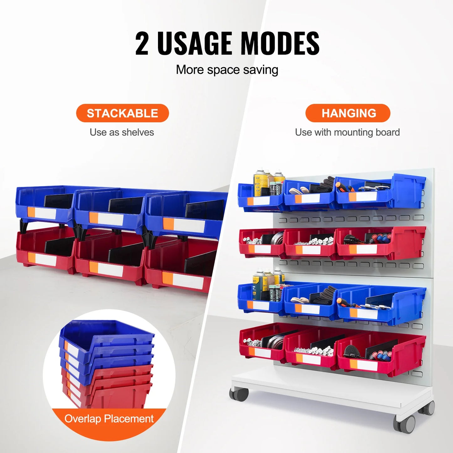 SucceBuy Garage Storage Bins Wall Mounted Stackable Organizer
