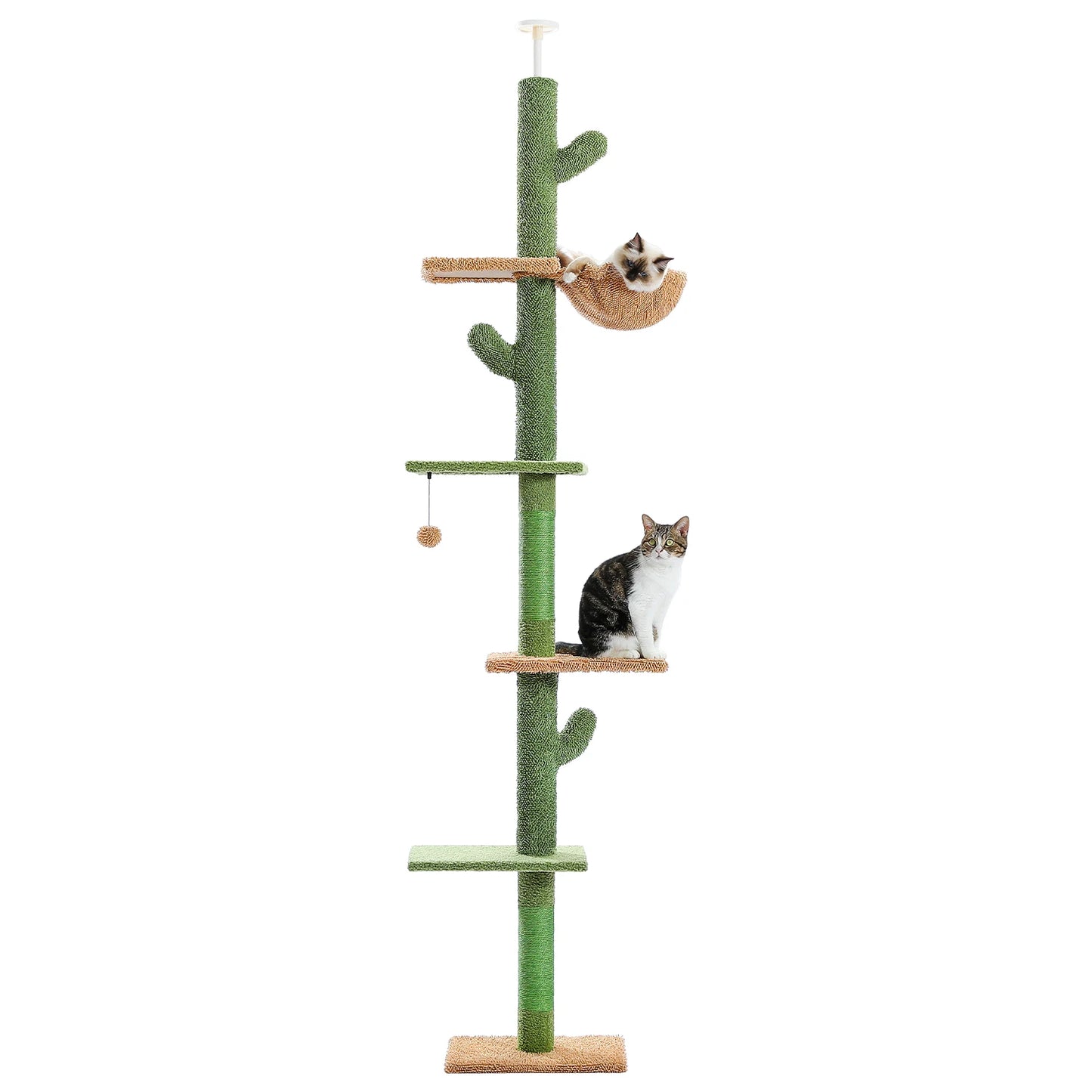PAWZ Road Cat Tree 5 Tier Floor To Ceiling Climbing Tower For Indoor Cats