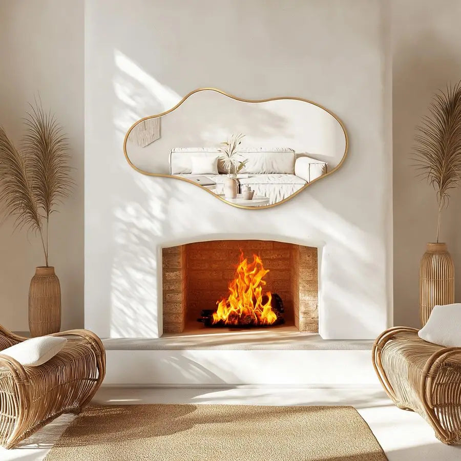 Abstract Asymmetrical Wall Mirror For Bathroom And Bedroom Decor