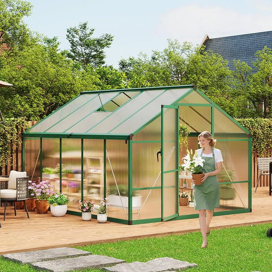 DishyKooker Walk-In Greenhouse With Roof Vent And Lockable Door