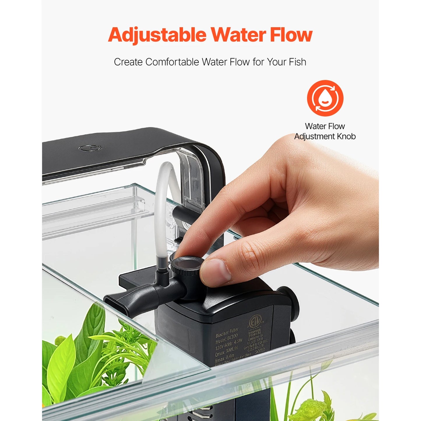 SucceBuy Aquarium Starter Tank With Adjustable 3 Color Lighting