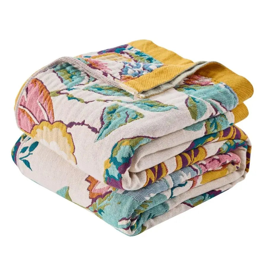 Reversible Cotton Throw Blanket Bohemian Tapestry Room Decor