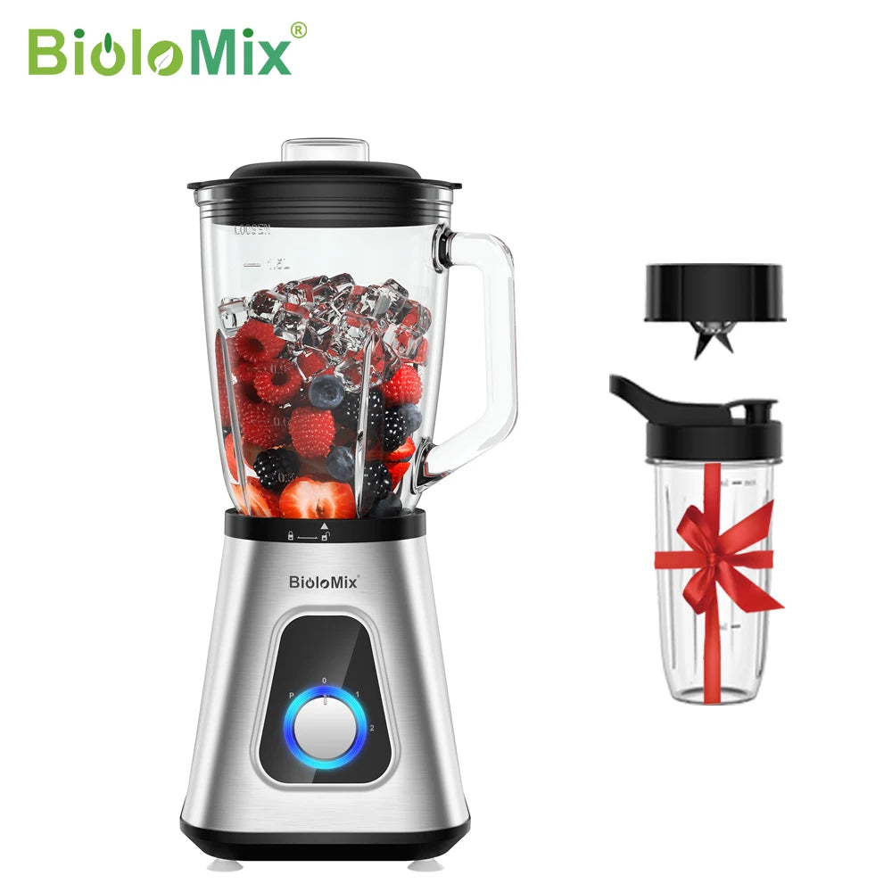 Biolomix 1300W Blender With 1.5L Glass Jar For Frozen Drinks