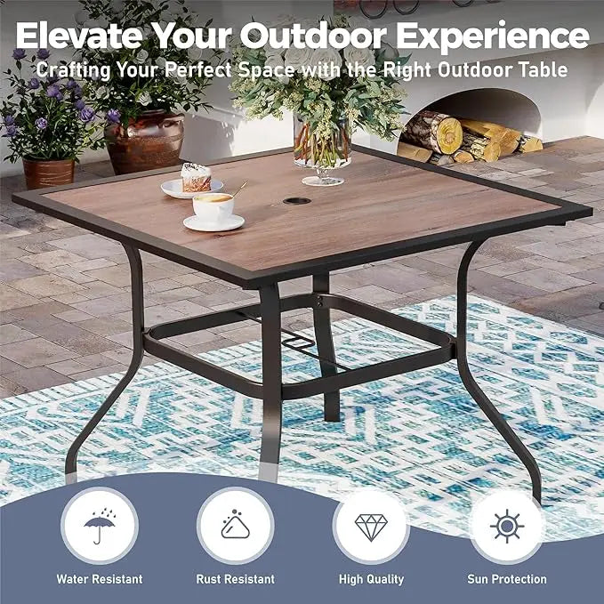 Outdoor Patio Dining Set For Four With Umbrella Hole