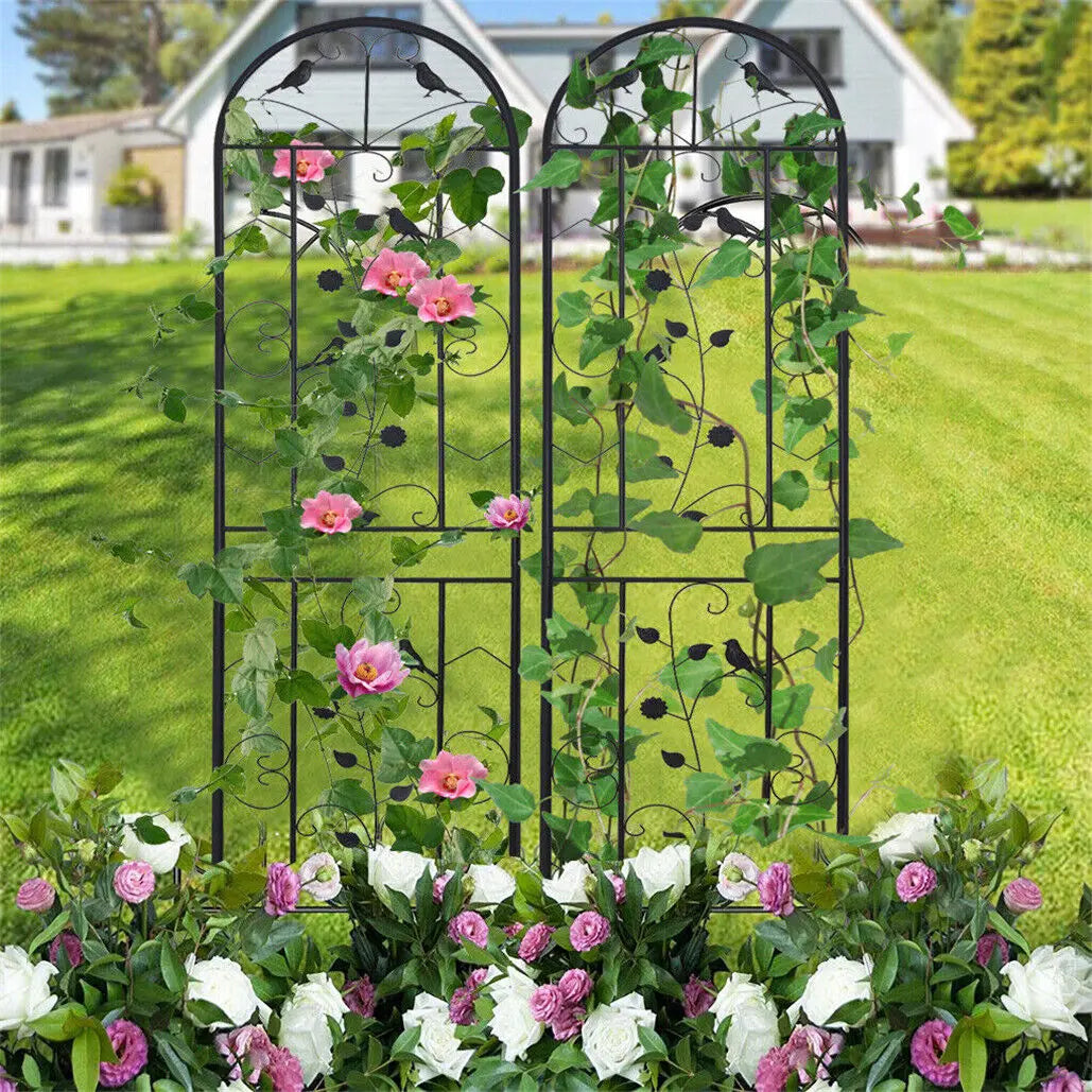 Metal Garden Trellis Fence Anti Rust Climbing Plant Panels