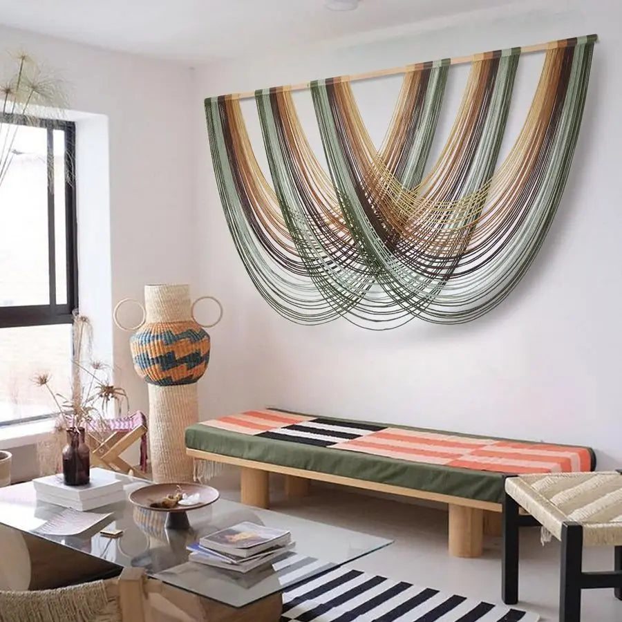 Macrame Wall Hanging Boho Yarn Wall Decor For Home Interior