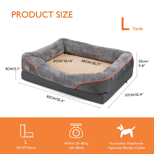 BINGOPAWCN Hypoallergenic Dog Bed With Removable Washable Cover